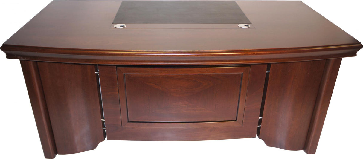 Walnut Executive Curvy Office Desk with Pedestal and Return - 1800mm - 70202U