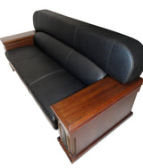 Genuine Black Leather Executive Sofa For Offices Or Receptions - GRA-SOF-S98A