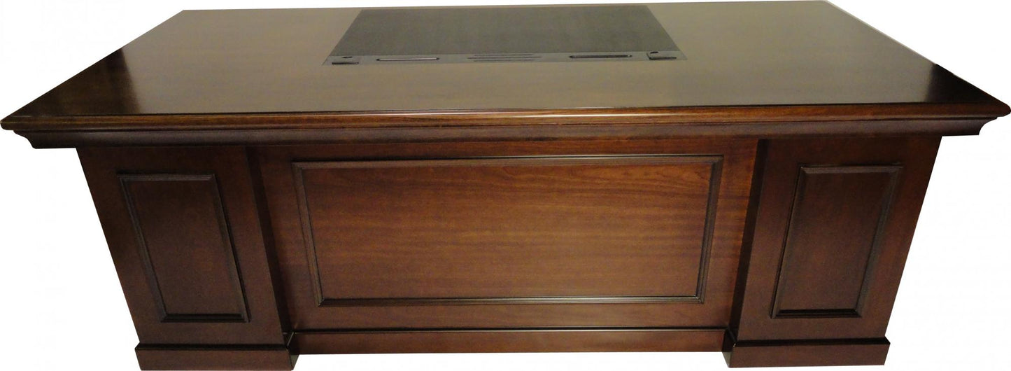 Real Walnut Veneer Executive Office Desk With Pedestal & Return - 2000mm - UG203