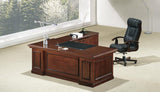 Real Walnut Veneer Executive Office Desk With Pedestal & Return - UG223-2200mm