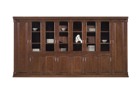 Extra Large Real Wood Veneer Quality Executive Eight Door Storage Bookcase - 4000mm - UM9B08