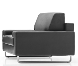Genuine Black Leather Executive Sofa For Offices Or Receptions - GRA-SOF-SD9A-1
