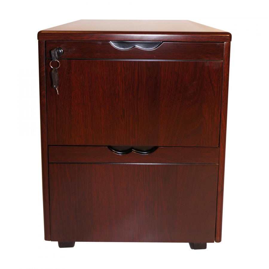 Mahogany Executive Desk With Leather Detailing - With Pedestal and Return - 2000mm or 2200mm - 2233