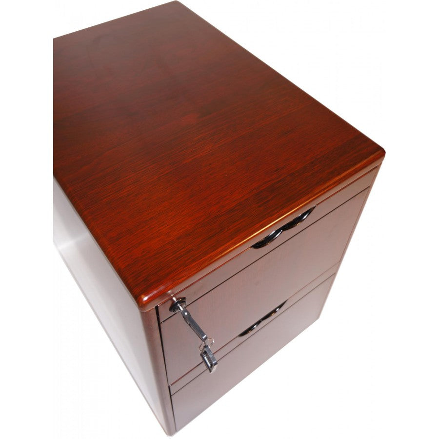 Mahogany Executive Desk With Leather Detailing - With Pedestal and Return - 2233