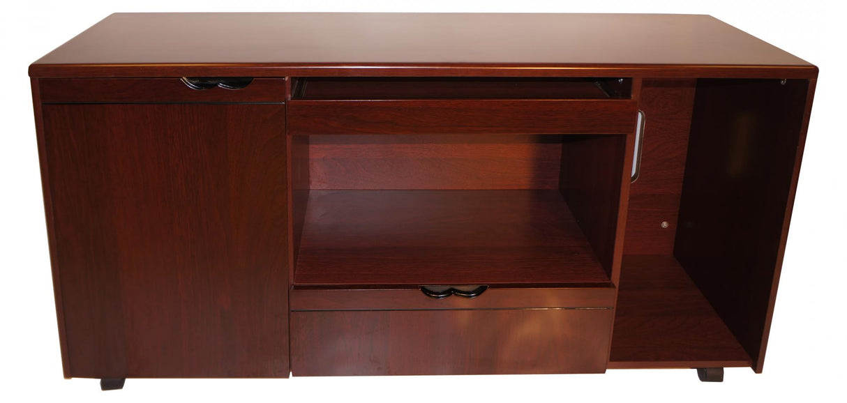 Mahogany Executive Desk With Leather Detailing - With Pedestal and Return - 1800mm - 1833