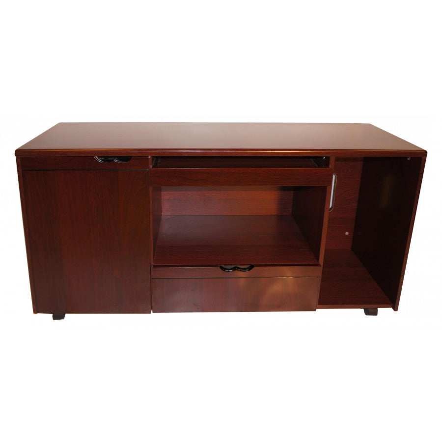 Mahogany Executive Desk With Leather Detailing - With Pedestal and Return - 2233