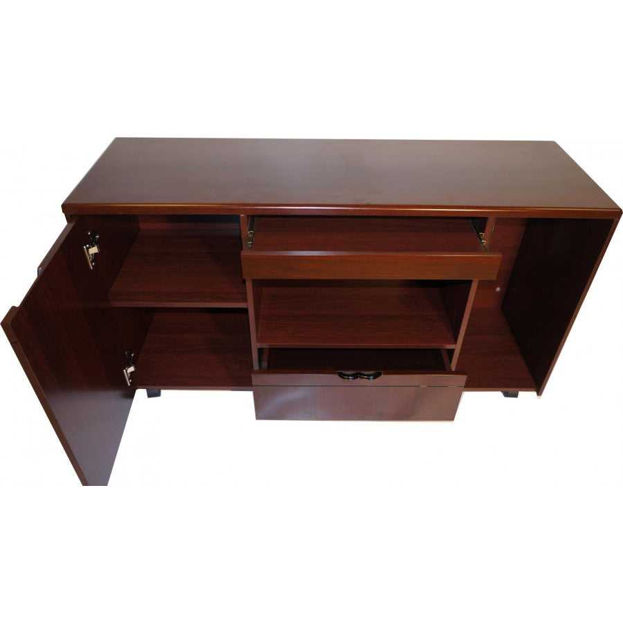 Mahogany Executive Desk With Leather Detailing - With Pedestal and Return - 2000mm or 2200mm - 2233