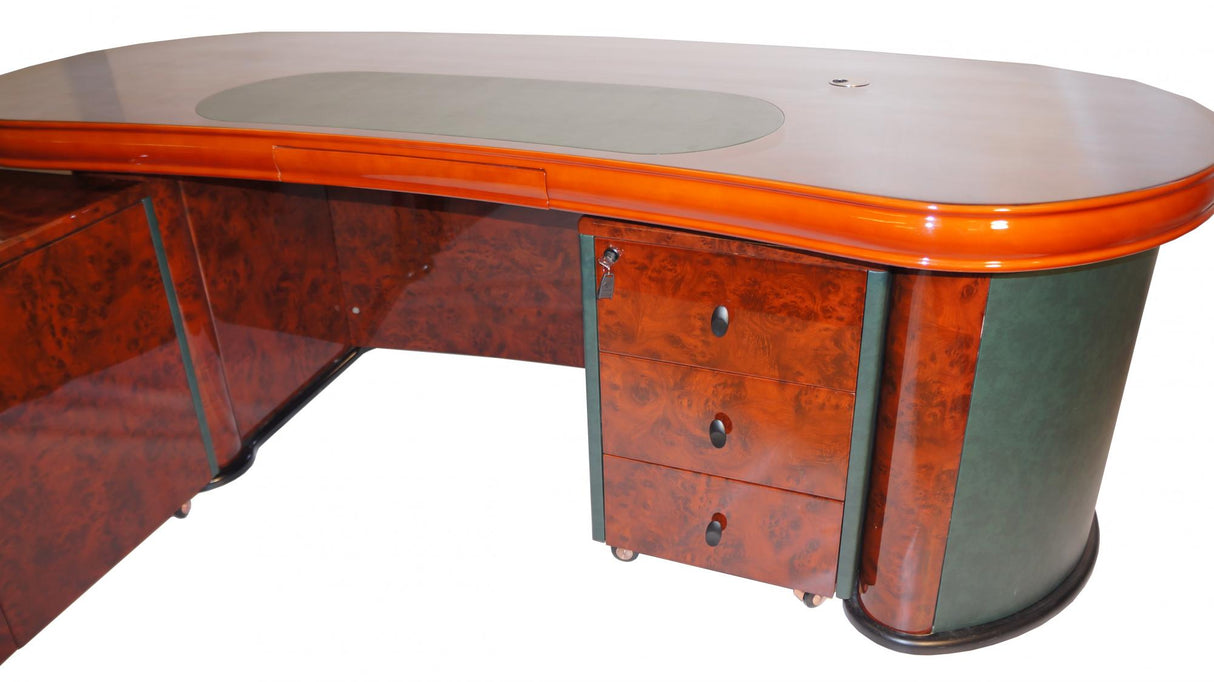 Curvy Executive Office Desk High Lacquer - 2200mm - 6836