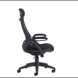 Tuscan High Back Black Mesh Office Chair with Head Support