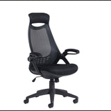 Tuscan High Back Black Mesh Office Chair with Head Support