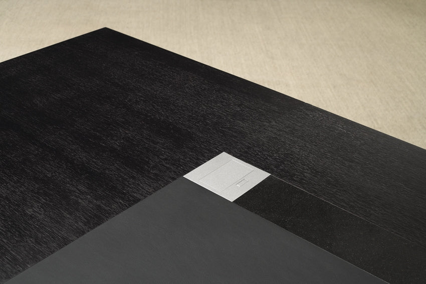 Stunning Large Executive Office Desk In Black Ash Real Wood Veneer - 3000mm / 3200mm / 3400mm / 3600mm / 3800mm - L3F381