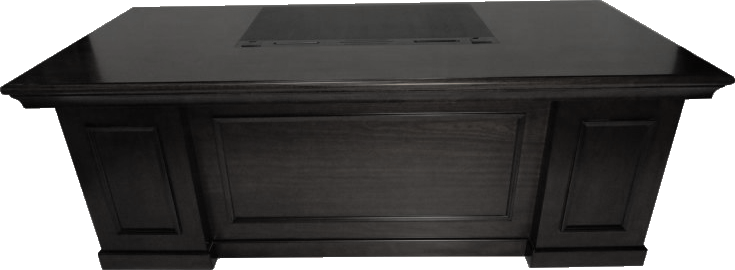 Stunning Black Ash Real Wood Veneer Executive Office Desk With Pedestal & Return - 1600mm - L3F-UG163