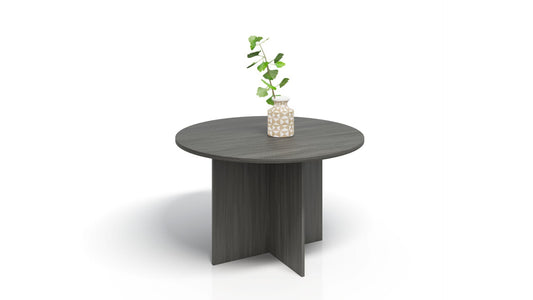 Modern Grey Oak Round Meeting Table - 1200mm - ROUND-DG04