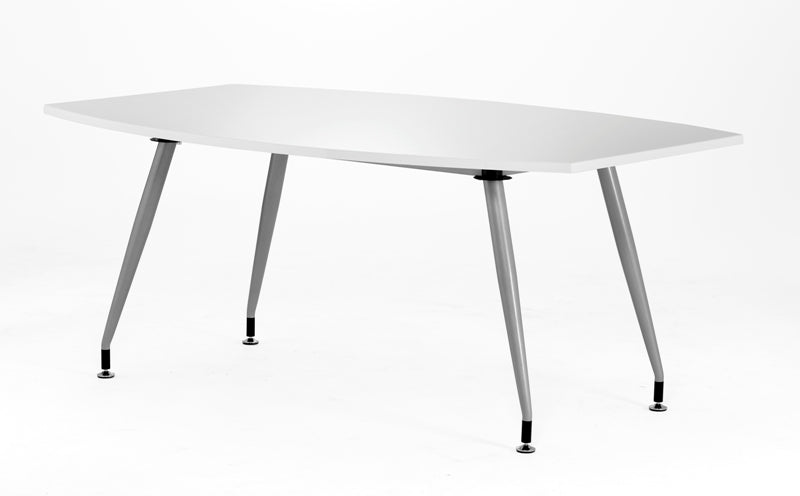 1800mm Wide High Gloss Boardroom Table with Silver Legs - Black or White Option