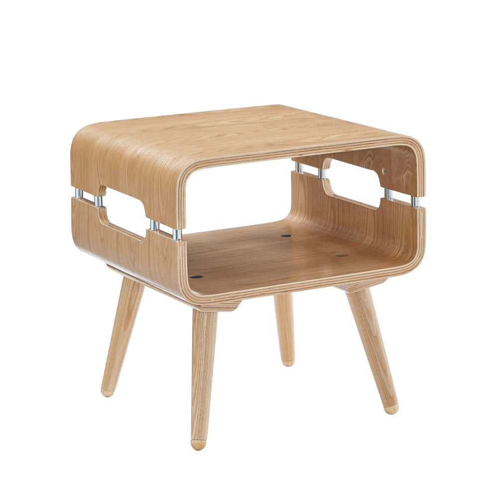 Oak Veneer with Ash Wooden Leg Lamp / Side Table - JF704