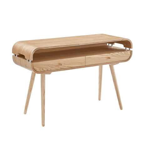 Modern Oak Veneer Console Table with Built in Storage - JF705