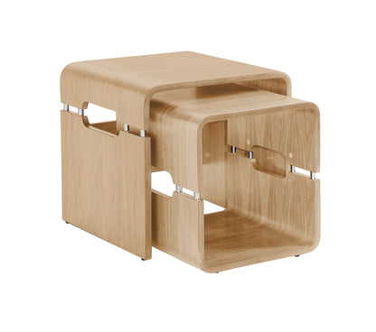 Stylish Oak Veneer Nest of Tables - JF706