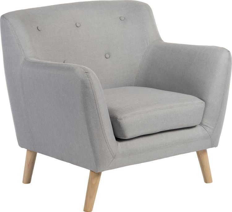 Classy Grey Fabric Sofa with Wooden Legs - One, Two or Three Seat Available