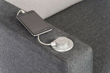 Dark Grey Fabric Modular Reception Sofa - Optional Arms & USB Ports - CUBE