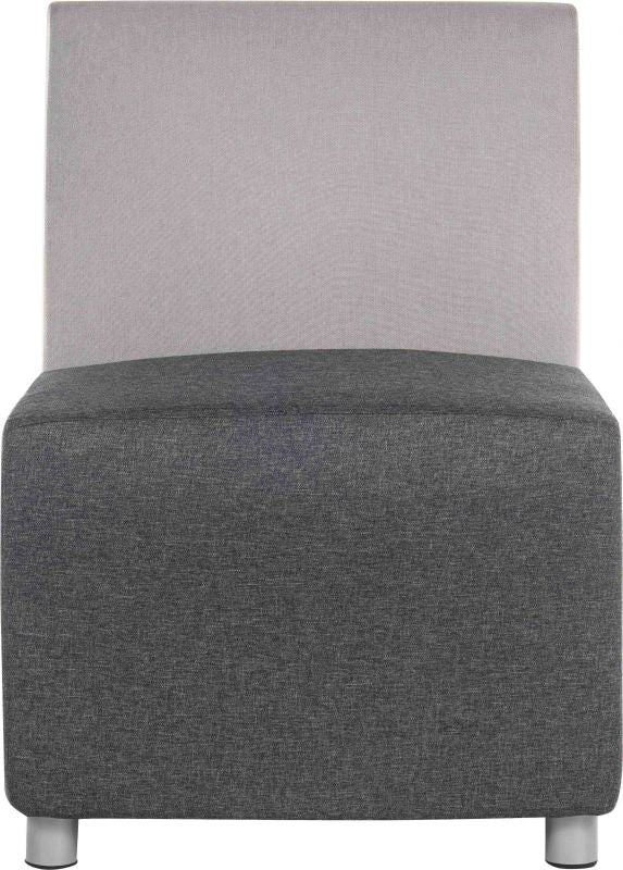 Dark Grey Fabric Modular Reception Sofa - Optional Arms & USB Ports - CUBE