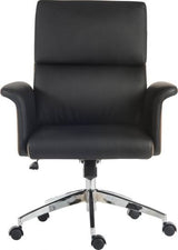 Mid Century Style Medium Back Leather Office Chair - Black or Cream Option - ELEGANCE