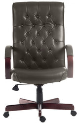 Traditional Bonded Leather Executive Chair - Brown, Burgundy or Green Option - WARWICK