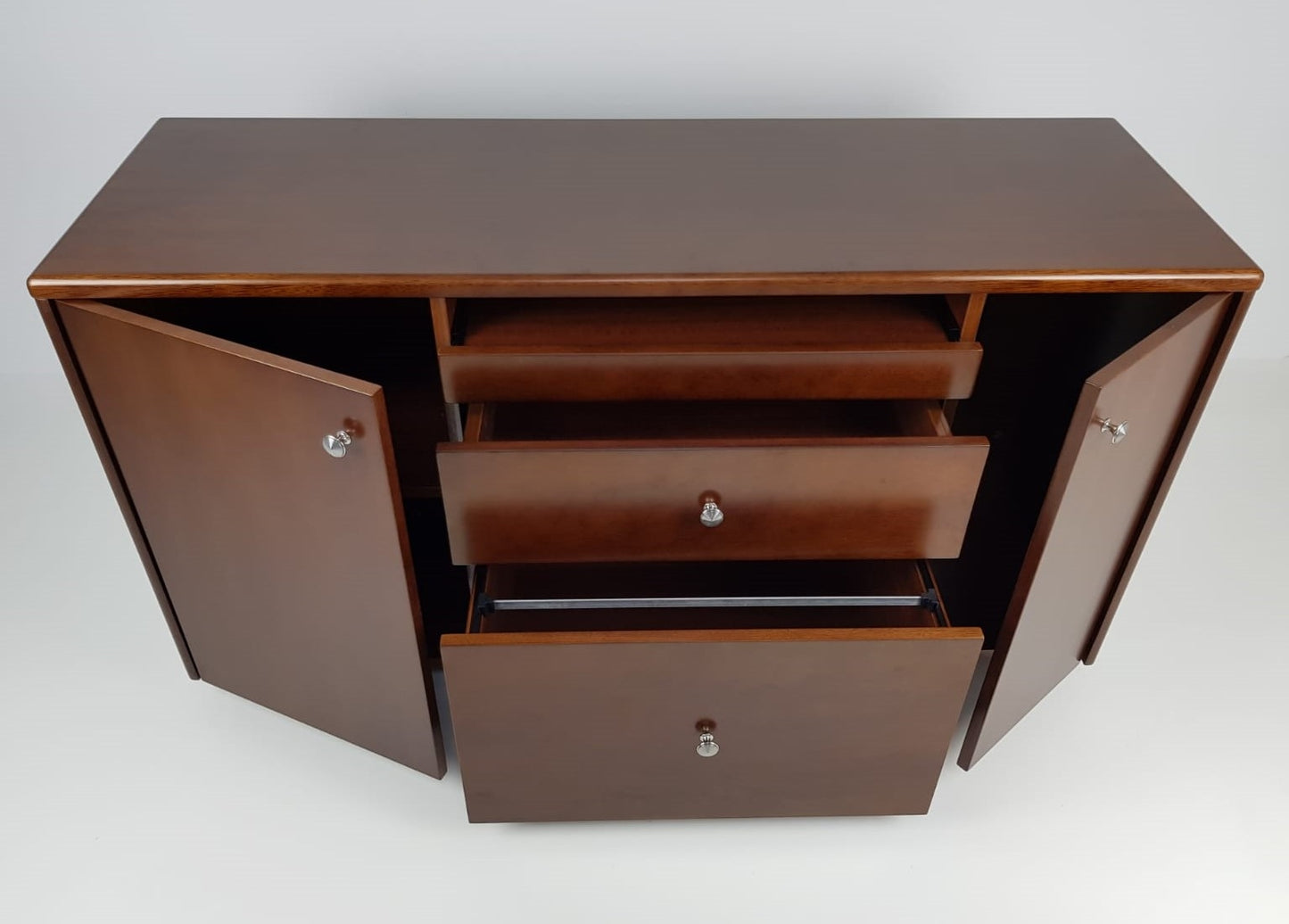 Light Walnut Real Wood Veneer Executive Desk With Roll Top - 1600mm, 1800mm or 2000mm - 1861