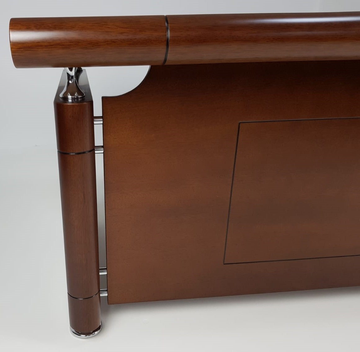 Light Walnut Real Wood Veneer Executive Desk With Roll Top - 1600mm, 1800mm or 2000mm - 1861