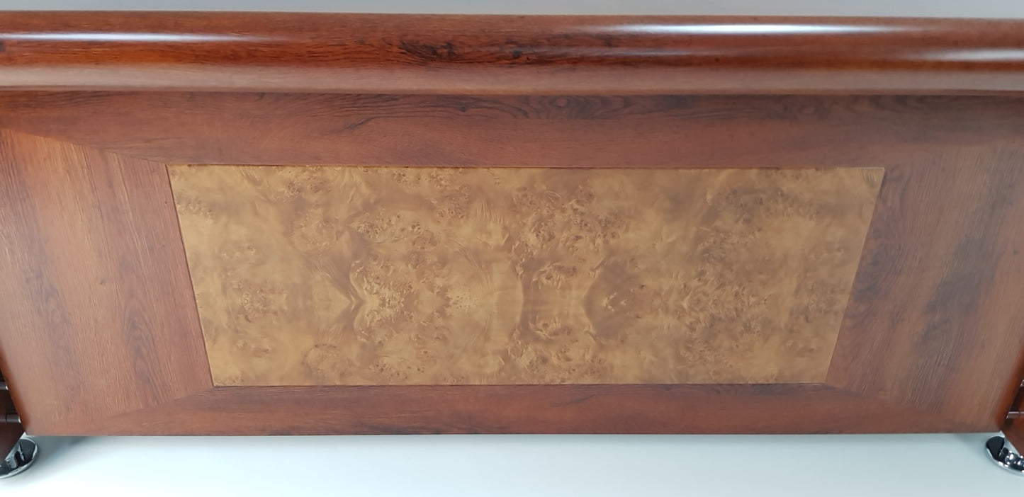 Medium Oak Executive Office Desk with Pedestal and Return - 2000mm - 1861