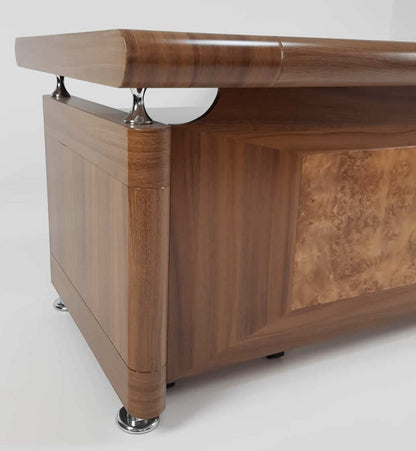 OFFER - Light Oak Executive Office Desk with Pedestal and Return - 1800mm - 1861