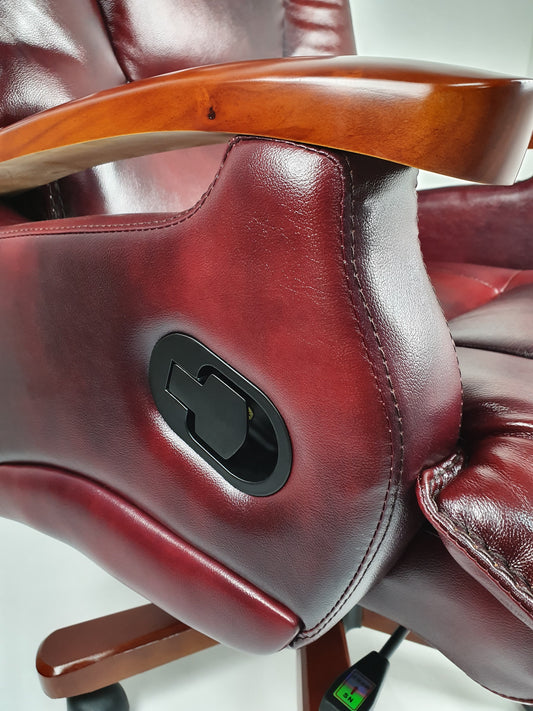 Luxury Burgundy Leather Executive Office Chair - A302