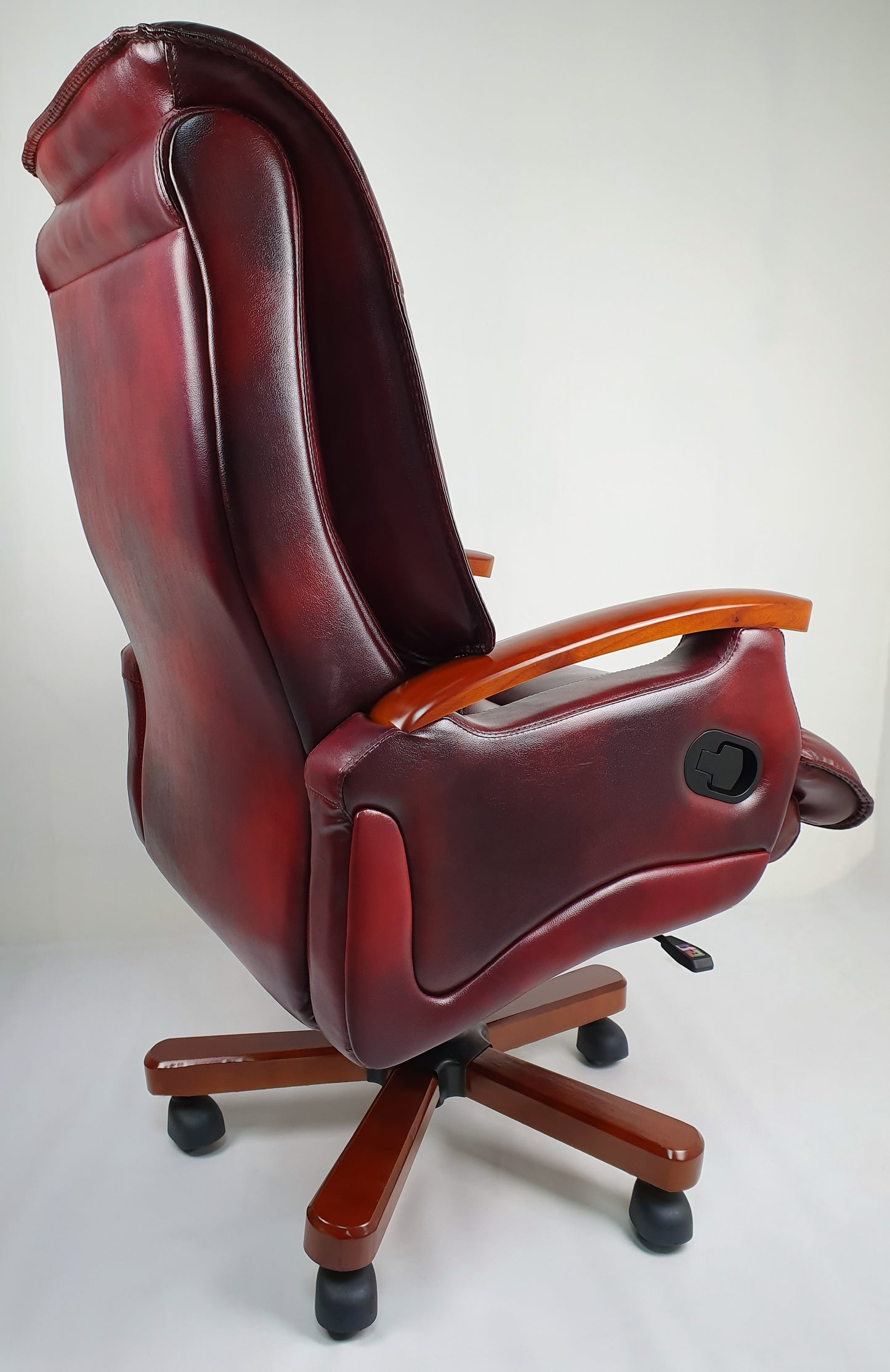 Luxury Burgundy Leather Executive Office Chair - A302