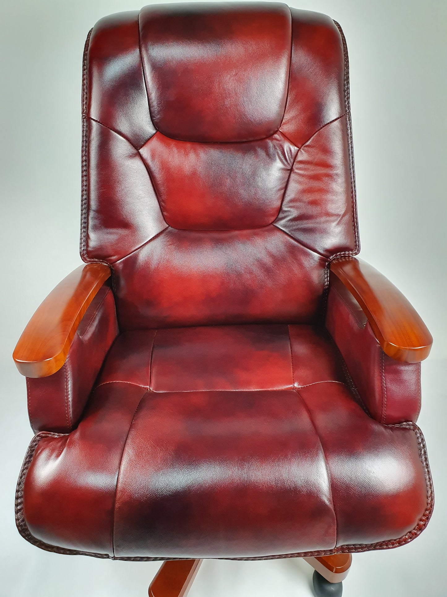 Luxury Burgundy Leather Executive Office Chair - A302