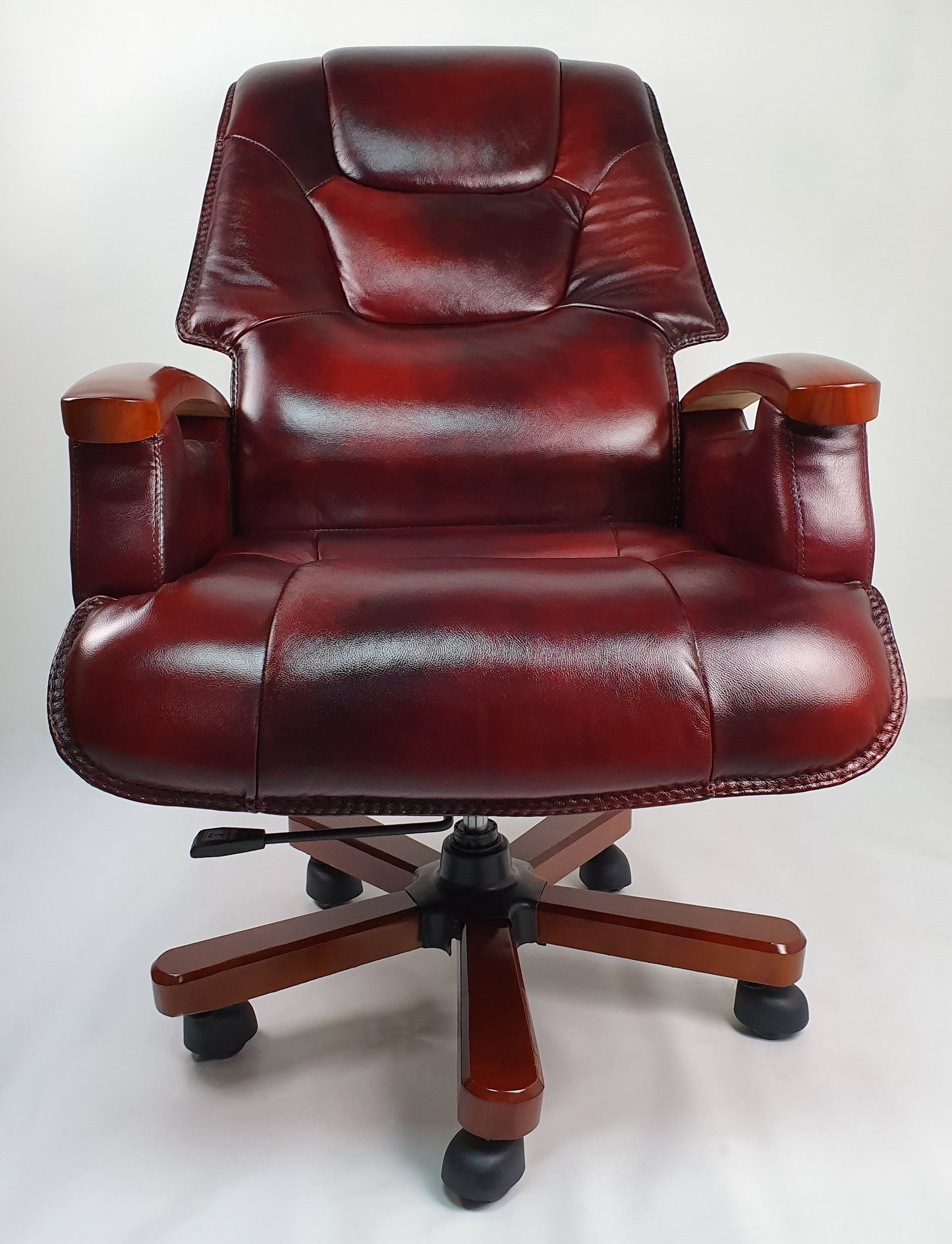 Luxury Burgundy Leather Executive Office Chair - A302