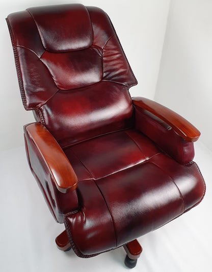 Luxury Burgundy Leather Executive Office Chair - A302