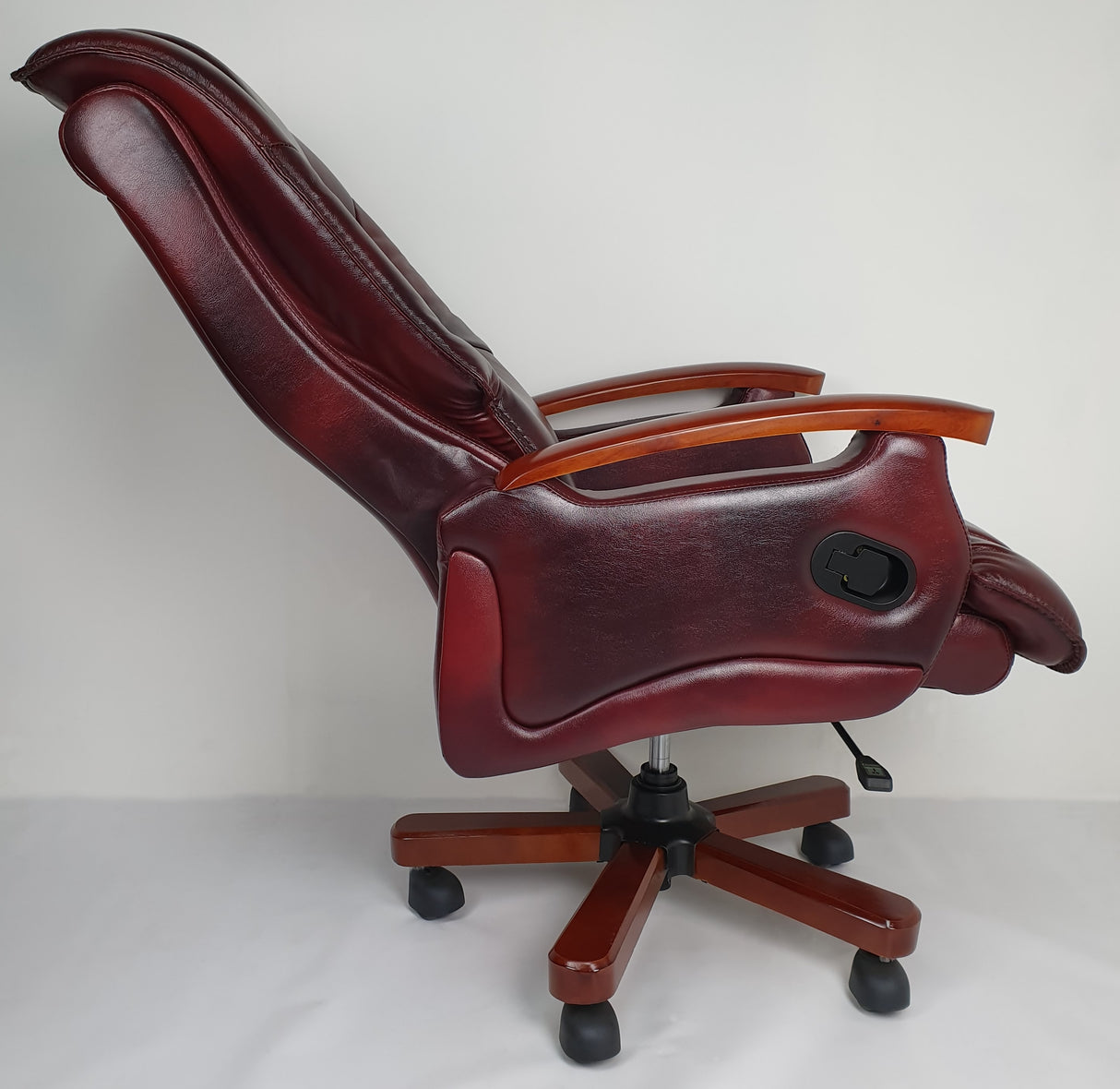 Burgundy leather office chair executive Clearance