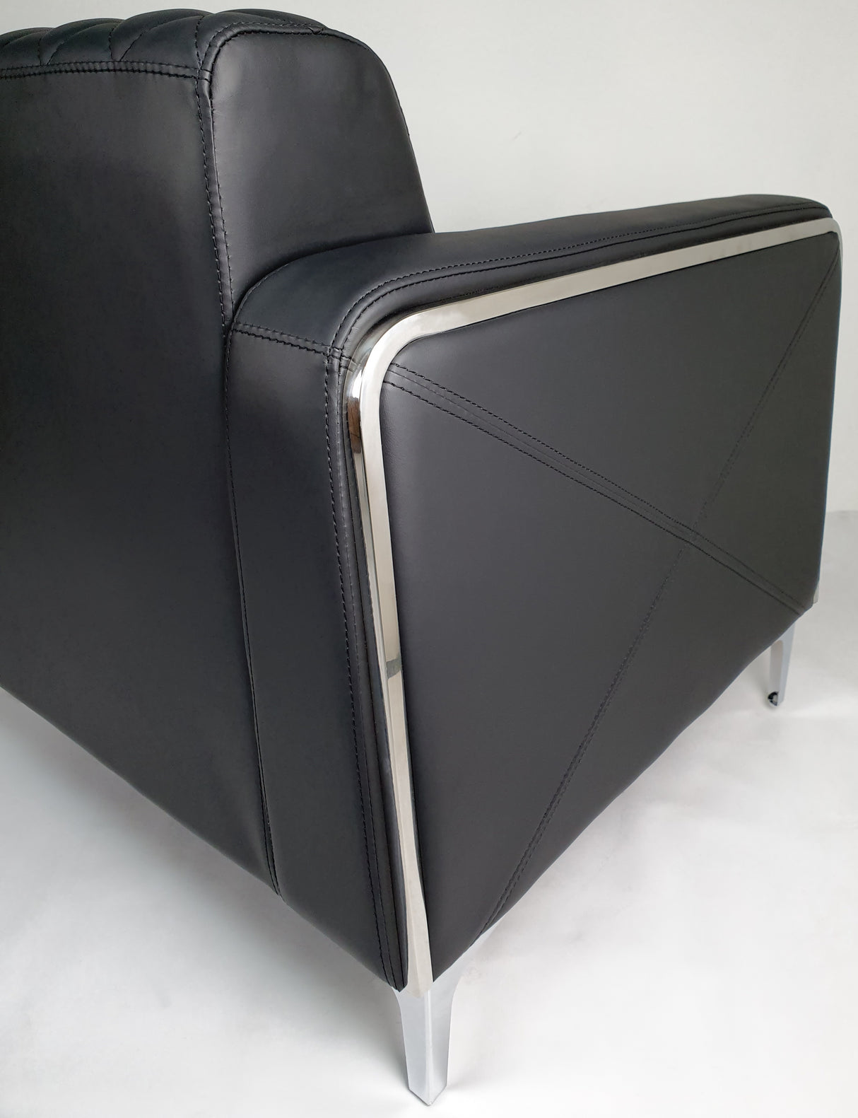 Modern Black Leather Executive Sofa Set - F112