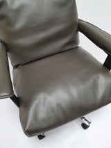 Grey Leather Soft Padded Executive Office Chair - HB-SP-210