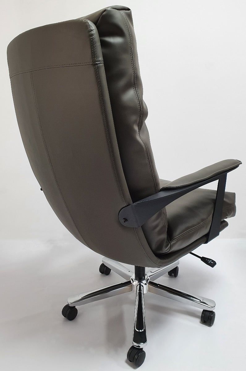 Dark grey leather online office chair