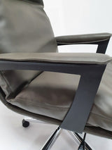 Grey Leather Soft Padded Executive Office Chair - HB-SP-210