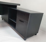 Quality Executive Desk Black with Grey Powder Coated Steel Leg ZG1816