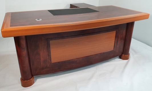 Executive Desk In Two Tone Mahogany & Walnut Finish - 2000mm - 1862