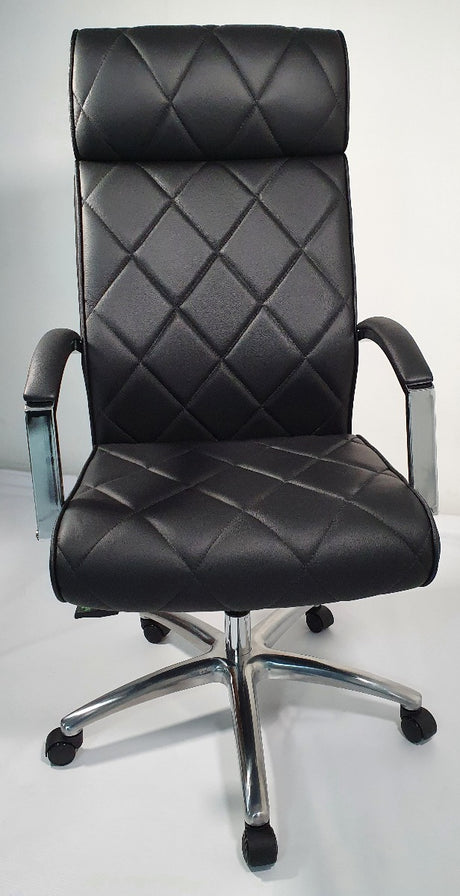 Modern Black Genuine Hide Leather Executive Office Chair - ZMA-217