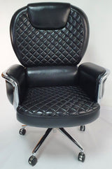 Large Genuine Hide Black Leather Executive Office Chair - JD1408A