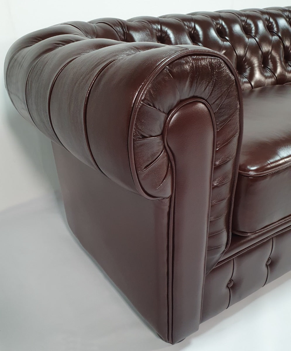 Brown genuine store leather sofa