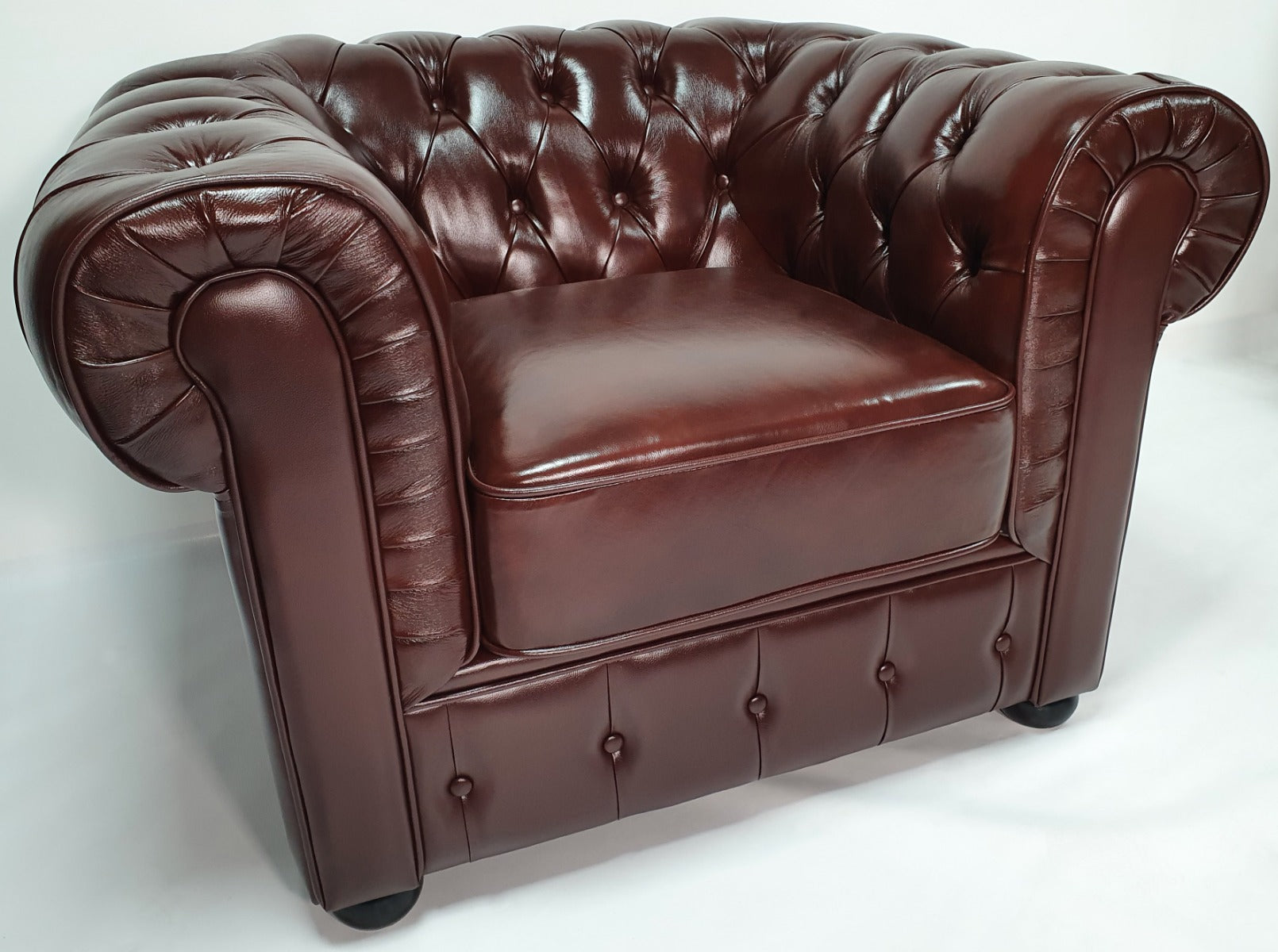 Genuine Burgundy Leather Chesterfield Sofa - S073 – Order Office Furniture