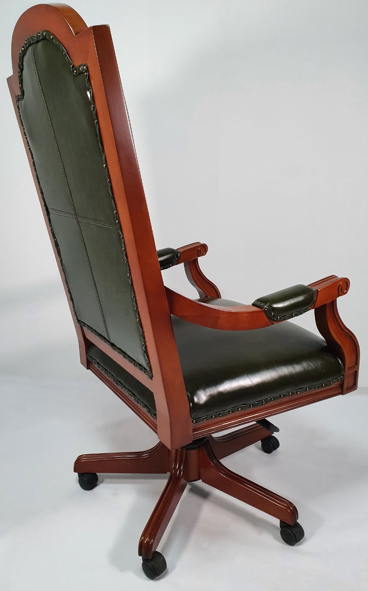 Green Leather Emperor High Back Executive Office Chair - K230