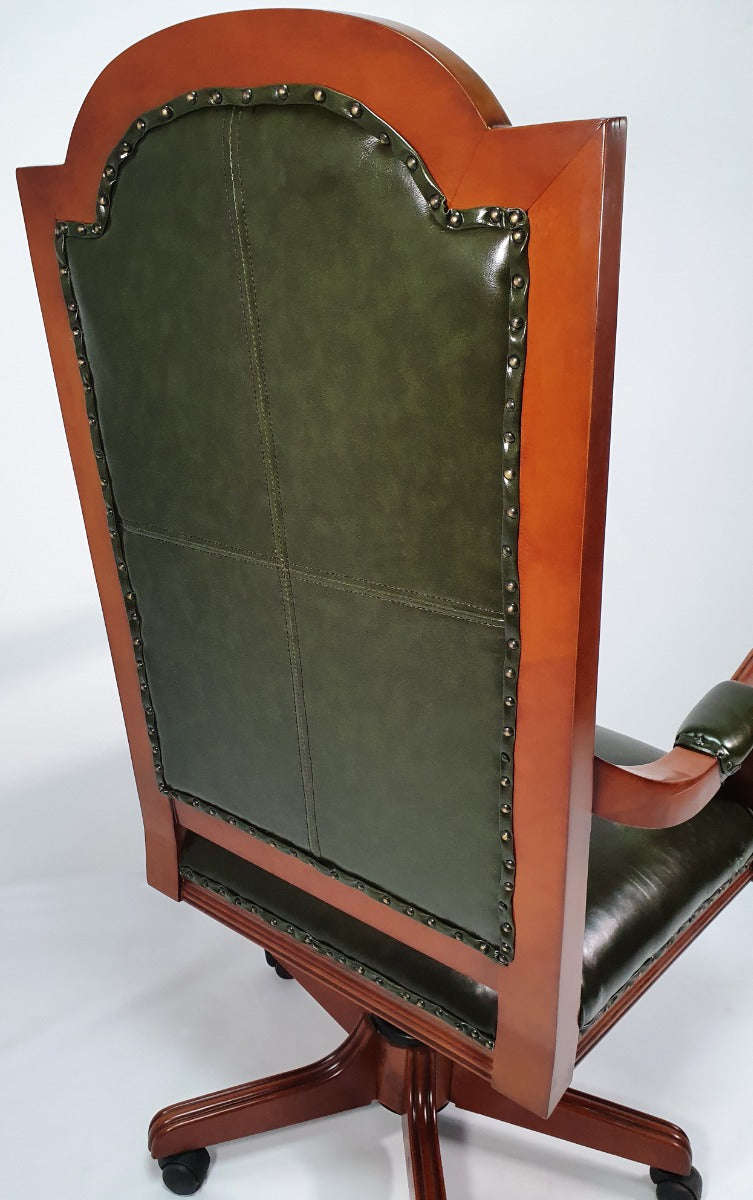 Vintage green store leather office chair