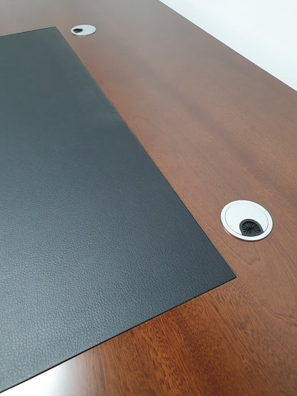 Walnut Real Wood Veneer Executive Desk with Pedestal and Return - 1800mm - BSE181