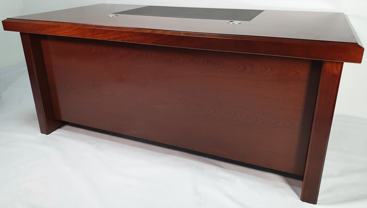 Walnut Real Wood Veneer Executive Desk with Pedestal and Return - BSE181